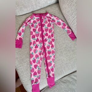 Little Sleepies Pink Strawberry zippy size 6-12 months